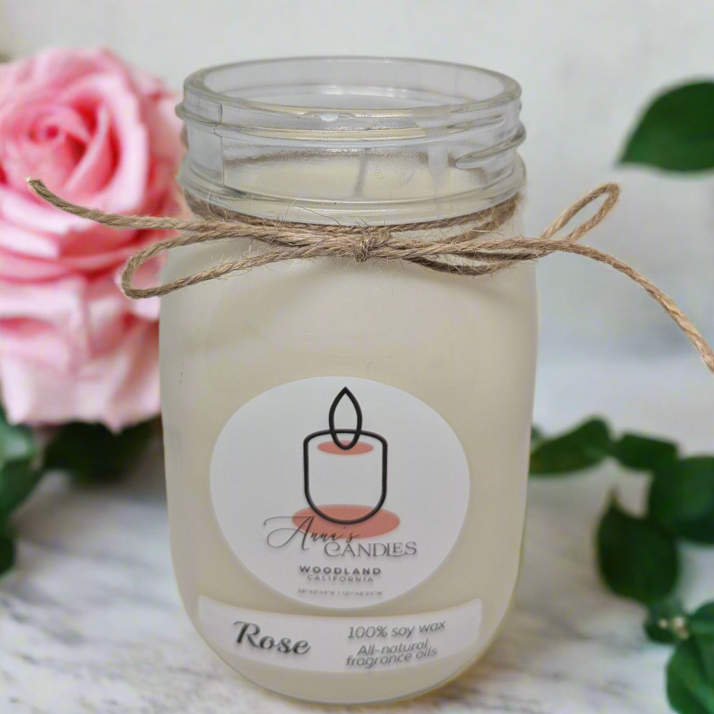 Rose Soy Candle - Anna's Candles