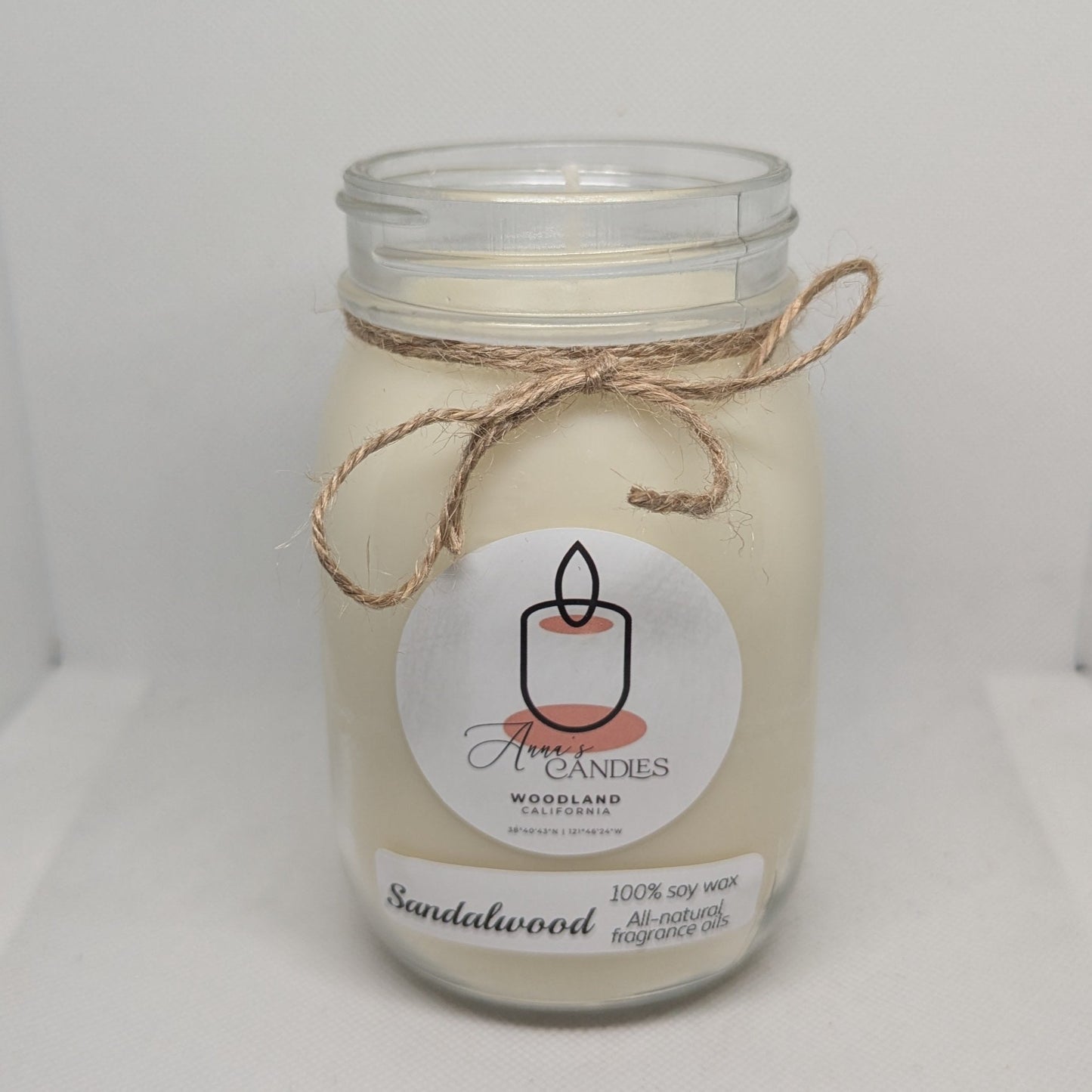 Sandalwood Soy Candle - Anna's Candles