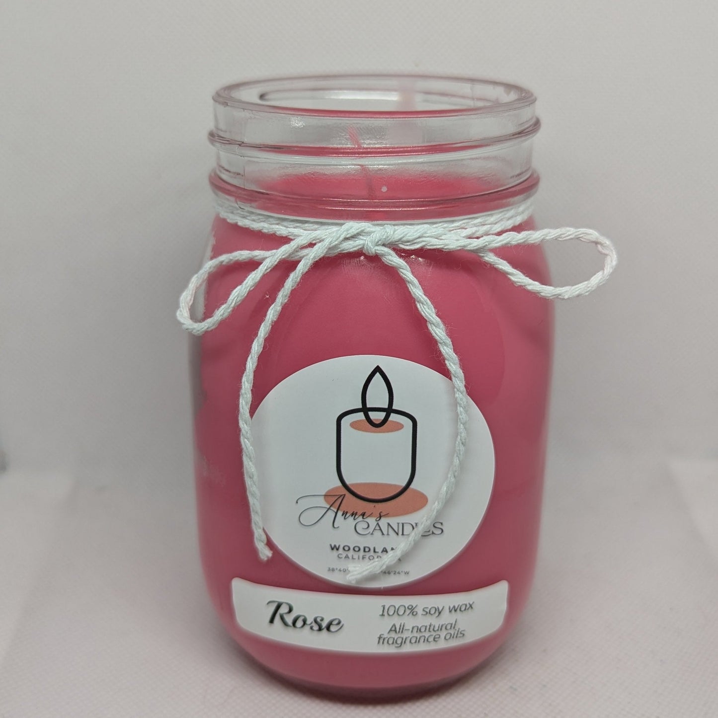 Rose Soy Candle - Anna's Candles